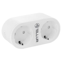 Tellur WiFi AC Dual Plug, Energy reading, 16A, 2400W
