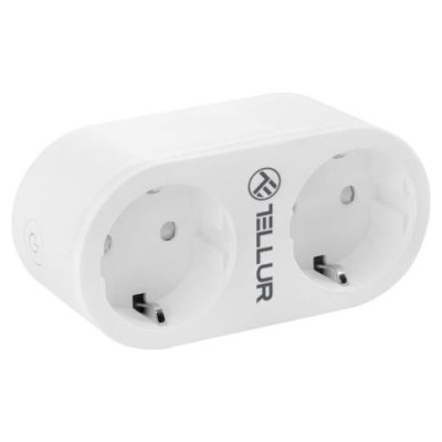 Tellur WiFi AC Dual Plug, Energy reading, 16A, 2400W