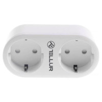 Tellur WiFi AC Dual Plug, Energy reading, 16A, 2400W