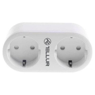 Tellur WiFi AC Dual Plug, Energy reading, 16A, 2400W