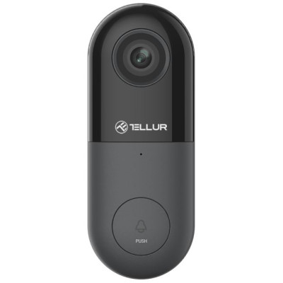 Tellur Smart WiFi Video DoorBell 1080P, PIR, Wired Black
