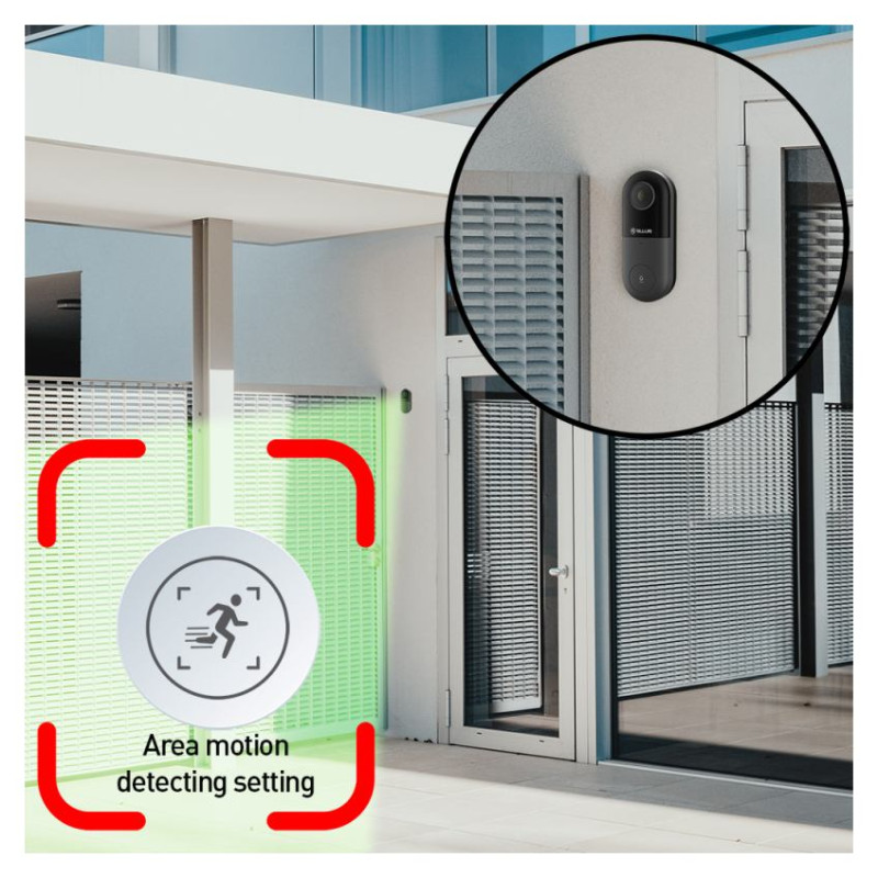 Tellur Smart WiFi Video DoorBell 1080P, PIR, Wired Black