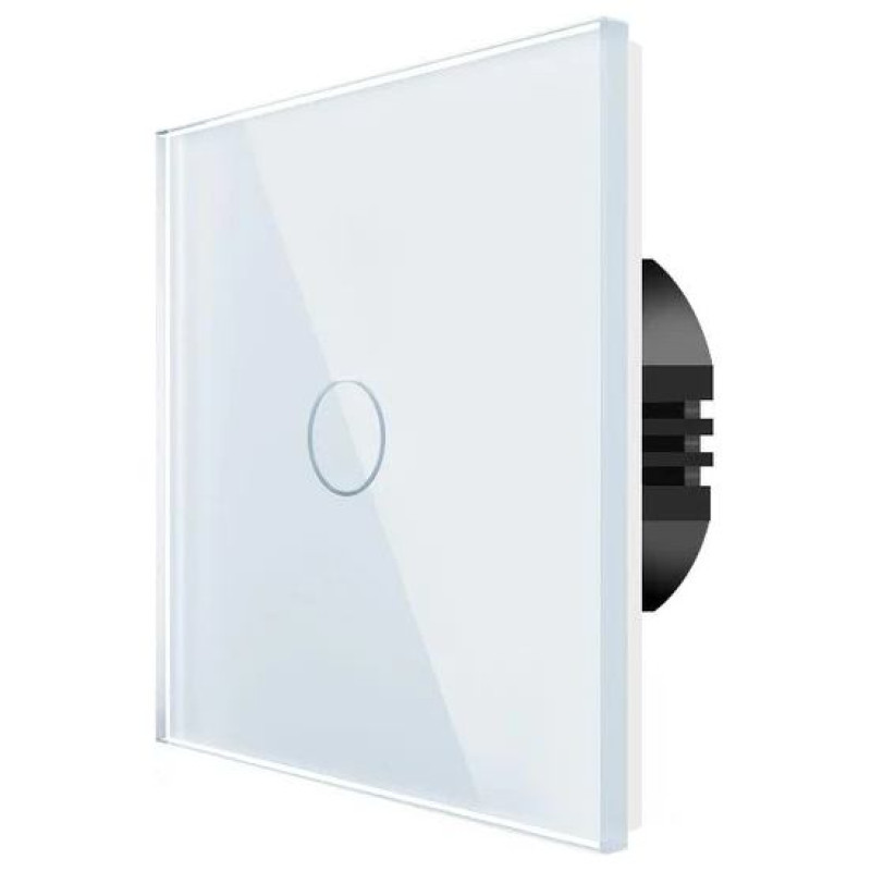 Spring One Gang, One Way Touch Switch, Glass White