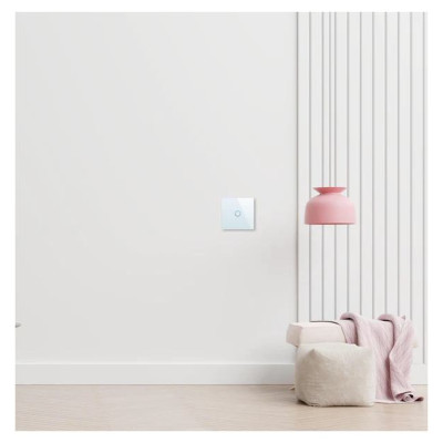 Spring One Gang, One Way Touch Switch, Glass White