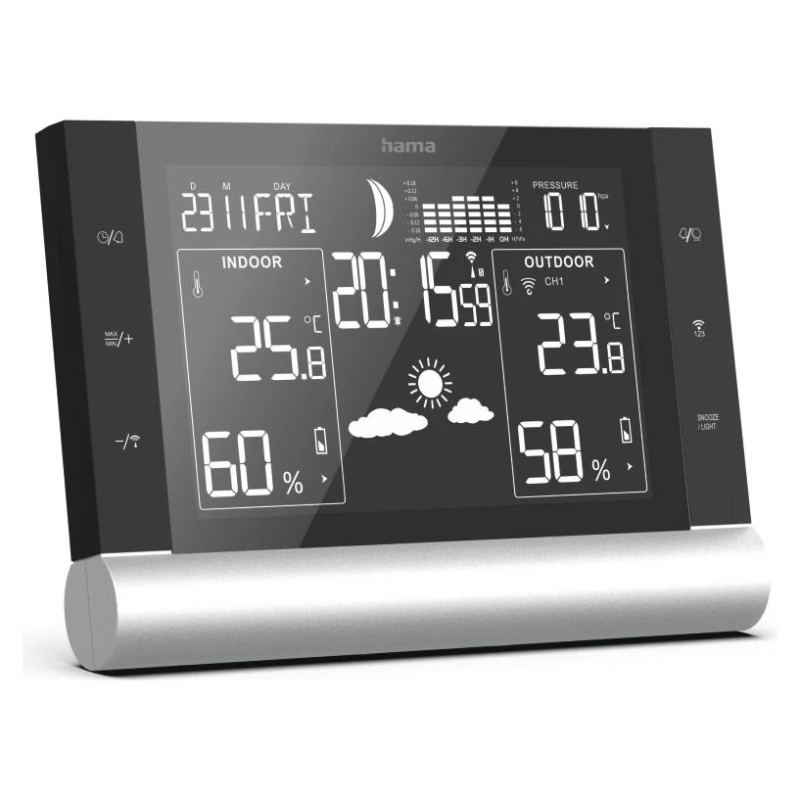 Hama 00186418 Black Line Plus Weather Station black