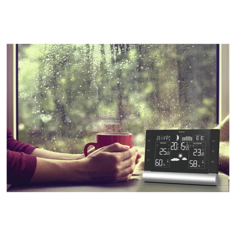 Hama 00186418 Black Line Plus Weather Station black