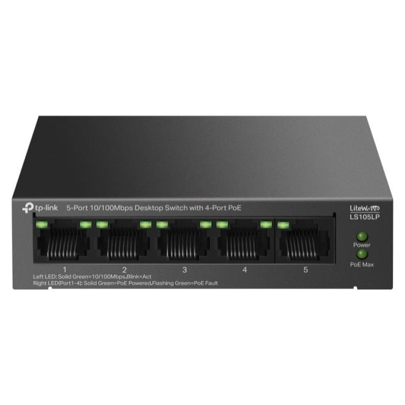 Tp-Link Switch|TP-LINK|LS105LP|Desktop/pedestal|5x10Base-T / 100Base-TX|PoE ports 4|LS105LP