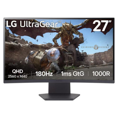 LG LCD Monitor|LG|27GS60QC-B|27"|Gaming/Curved|Panel VA|2560x1440|16:9|180 Hz|Matte|1 ms|Tilt|Colour Black|27GS60QC-B
