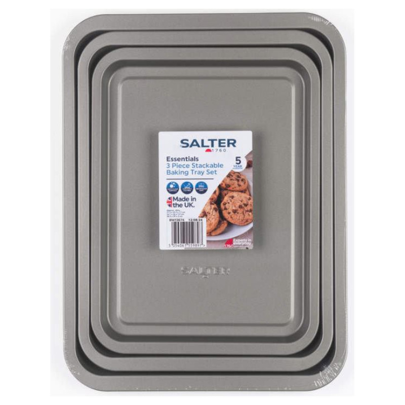 Salter BW13674 Essentials 3-Piece Baking Tray Set