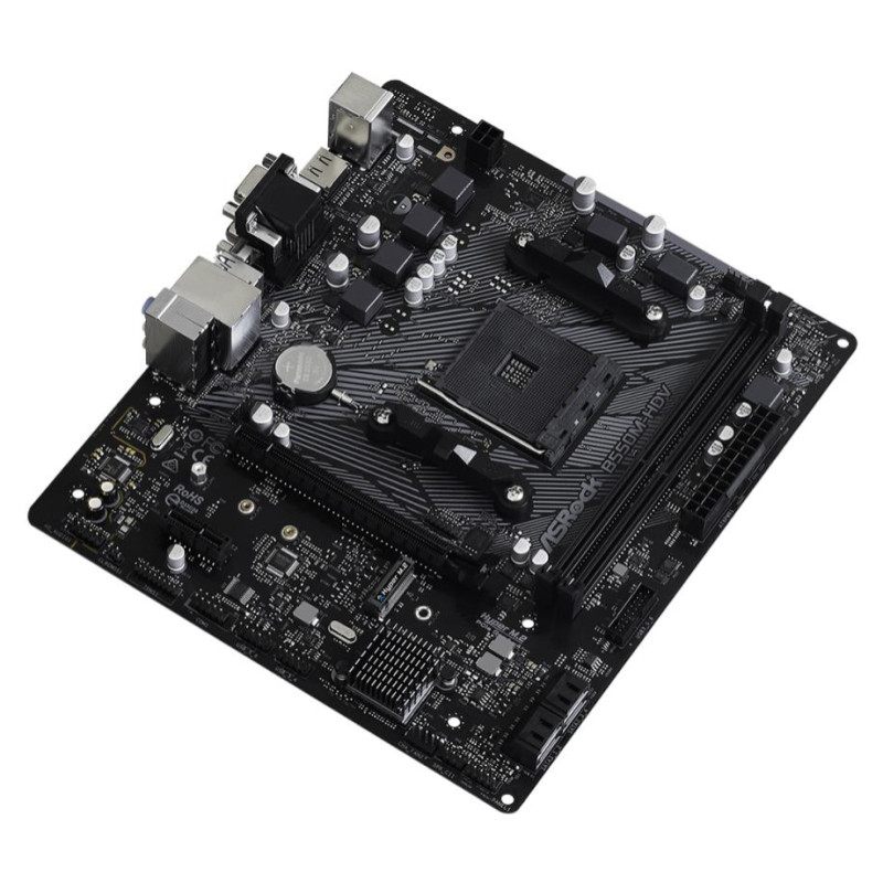 Asrock Mainboard|ASROCK|AMD B550|SAM4|MicroATX|1xPCI-Express 3.0 1x|1xM.2|1xPCI-Express 4.0 16x|Memory DDR4|Memory slots 2|1x15pin D-sub|1xDVI|1xHDMI|2xUSB 2.0|4xUSB 3.2|1xPS/2|1xRJ45|3xAudio port|B550M-HDV