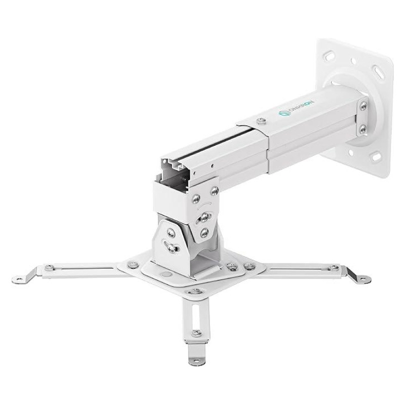 Onkron Projector Mount Ceiling Adjustable Bracket up to 22 lbs Projectors, White