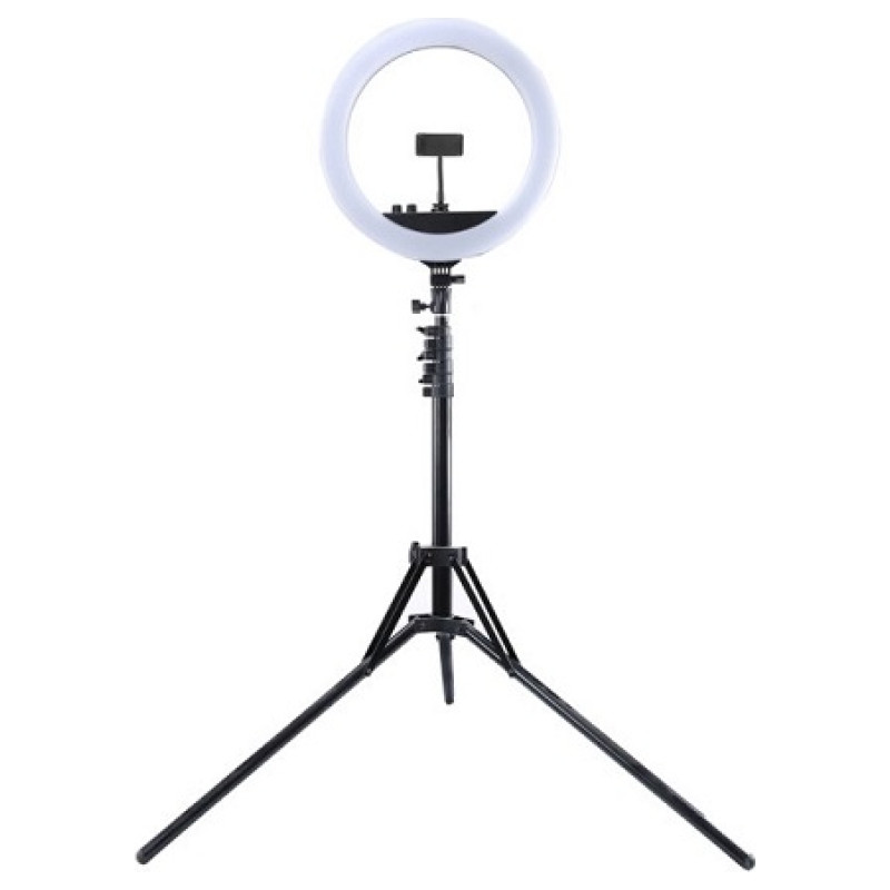 Puluz LED Ring Lamp 34.5cm with Tripod Stand up to 1.85m, Mirror, Phone Clamp, USB