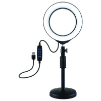 Puluz LED Ring Lamp 16cm With Desktop Mount 18-28cm, USB