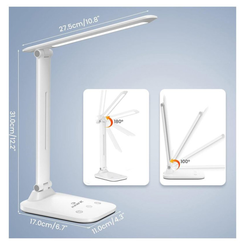 Hawk HW-LAMP01 Desk Lamp White