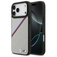 BMW M Tricolor Metal Logo MagSafe Case for iPhone 17 Pro Max - Gray