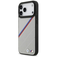 BMW M Tricolor Metal Logo MagSafe Case for iPhone 17 Pro Max - Gray