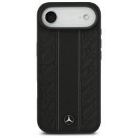 Mercedes Leather Laurel Leaves Stripes MagSafe Case for iPhone 17 Air - Black