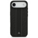 Mercedes Leather Laurel Leaves Stripes MagSafe Case for iPhone 17 Air - Black