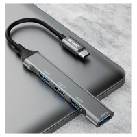 Dudao HUB 4in1 USB-C - 4x USB-A (3 x USB2.0 / USB3.0) 6.3cm black (A16T)