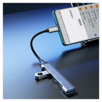 Dudao HUB 4in1 USB-C - 4x USB-A (3 x USB2.0 / USB3.0) 6.3cm black (A16T)