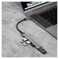 Dudao HUB 4in1 USB-C - 4x USB-A (3 x USB2.0 / USB3.0) 6.3cm black (A16T)