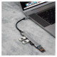 Dudao HUB 4in1 USB-C - 4x USB-A (3 x USB2.0 / USB3.0) 6.3cm black (A16T)