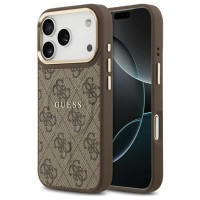Guess 4G PU Classic Logo MagSafe Case for iPhone 17 Pro - Brown