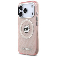 Karl Lagerfeld IML Choupette Head Logo MagSafe Case for iPhone 17 Pro - Pink