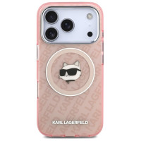 Karl Lagerfeld IML Choupette Head Logo MagSafe Case for iPhone 17 Pro - Pink