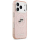 Karl Lagerfeld IML Glitter Karl&Choupette Heads Logo MagSafe Case for iPhone 17 Pro Max - Pink