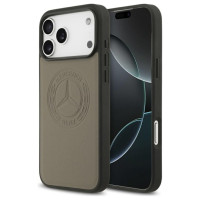 Mercedes Leather Vintage Logo MagSafe Case for iPhone 17 Pro Max - Beige
