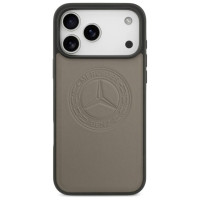 Mercedes Leather Vintage Logo MagSafe Case for iPhone 17 Pro Max - Beige