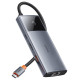 Baseus USB HUB 6in1 Baseus Metal Gleam Series II USB-A/USB-C/USB-C PD/HDMI/RJ45 - black