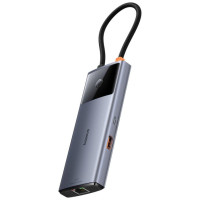 Baseus USB HUB 6in1 Baseus Metal Gleam Series II USB-A/USB-C/USB-C PD/HDMI/RJ45 - black