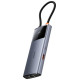 Baseus USB HUB 6in1 Baseus Metal Gleam Series II USB-A/USB-C/USB-C PD/HDMI/RJ45 - black
