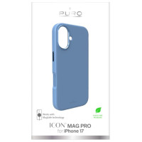Puro Pure Icon Mag Pro Liquid Silicone Case for iPhone 17, MagSafe Compatible, with Camera Protection and Aluminum Buttons - Blue