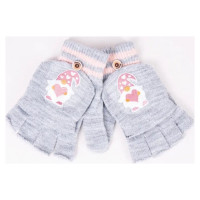 Yoclub Cimdiņi 5P ar "kapucīti" MITTENS R-127A GIRL grey (12)