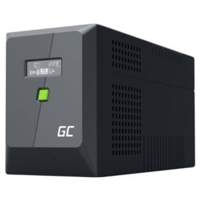 Green Cell Nepārtrauktas baro&scaron;anas bloks Green Cell PowerProof LCD UPS 1500VA 1050W 2x Schuko + 3x IEC
