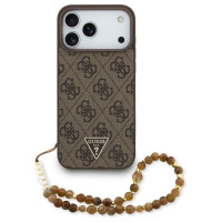 Guess 4G Strap Triangle Logo MagSafe Case for iPhone 17 Pro Max - Brown