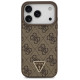 Guess Leather 4G Triangle Strass MagSafe Case for iPhone 17 Pro - Brown