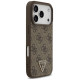 Guess Leather 4G Triangle Strass MagSafe Case for iPhone 17 Pro - Brown
