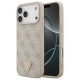 Guess Leather 4G Triangle Strass MagSafe Case for iPhone 17 Pro Max - Pink