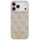 Guess Leather 4G Triangle Strass MagSafe Case for iPhone 17 Pro Max - Pink