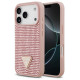 Guess Rhinestone Triangle Logo iPhone 17 Pro Case - Pink