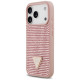Guess Rhinestone Triangle Logo iPhone 17 Pro Case - Pink