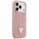 Guess Rhinestone Triangle Logo iPhone 17 Pro Case - Pink