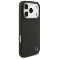 Mercedes Leather Large Laurel Leave MagSafe Case for iPhone 17 Pro - Black