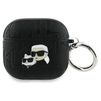 Karl Lagerfeld Monogram Karl & Choupette Head Case for AirPods 4 - Black
