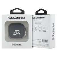 Karl Lagerfeld Monogram Karl & Choupette Head Case for AirPods 4 - Black