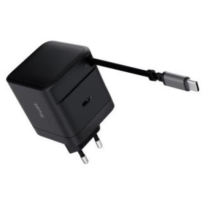 Trust Lādētājs Trust Maxo 65W Black USB-C 67 cm izvelkams vads